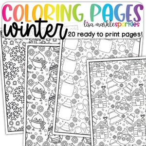 Winter Coloring Pages Sheets Printable PDF for Kids and Adults