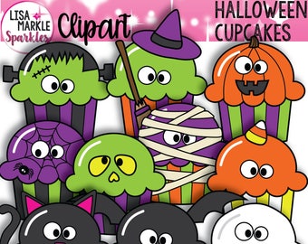 Halloween Clipart, Cupcake Clipart, Witch Clipart, Bat Clipart, Ghost Clipart, Black Cat Clipart, Candy Corn Clipart, Spider Clipart