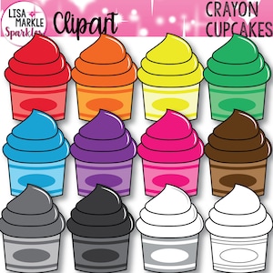 Cupcake Clipart, Crayon Cupcake Clipart, School Clipart