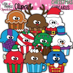 クリスマス クリップアート、カップケーキ クリップアート、サンタ クリップアート、トナカイ クリップアート、キャンディ ケーン クリップアート、雪だるま クリップアート、クリスマス ツリー クリップアート、エルフ
