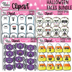 Emoji Clipart Halloween Clipart bonbons maïs Clipart fantôme Clipart araignée Clipart Sugar Skull Clipart Day of the Dead Clipart automne