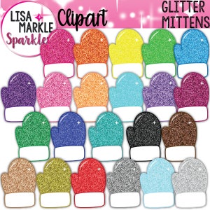 Mitten Clipart, Glitter Mitten Clipart, Winter Clipart