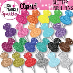 Push Pin Clipart, Glitzer Push Pin Clipart