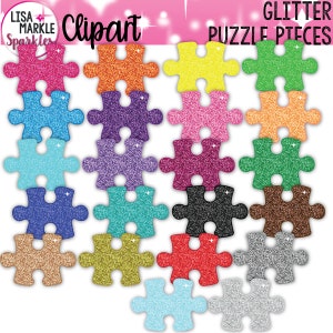 Rainbow Clipart, Glitter Clipart, Puzzle Piece Clipart, Puzzle Clipart, Glitter Puzzle Piece Clipart, Puzzles Clipart, Puzzle Pieces Clipart