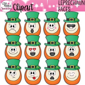 Emotions clipart, clipart sentiments, clipart lutin, clipart Saint Patrick, clipart Emoji