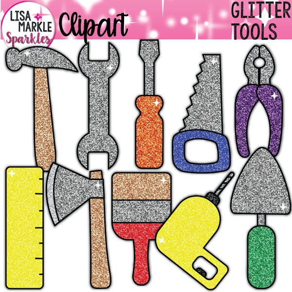 Tool Clipart, Glitter Tool Clipart, Father's Day Clipart