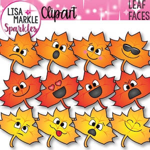 Emotions Clipart, clipart sentiments, feuille, clipart feuilles d'automne, clipart feuille d'érable avec des visages