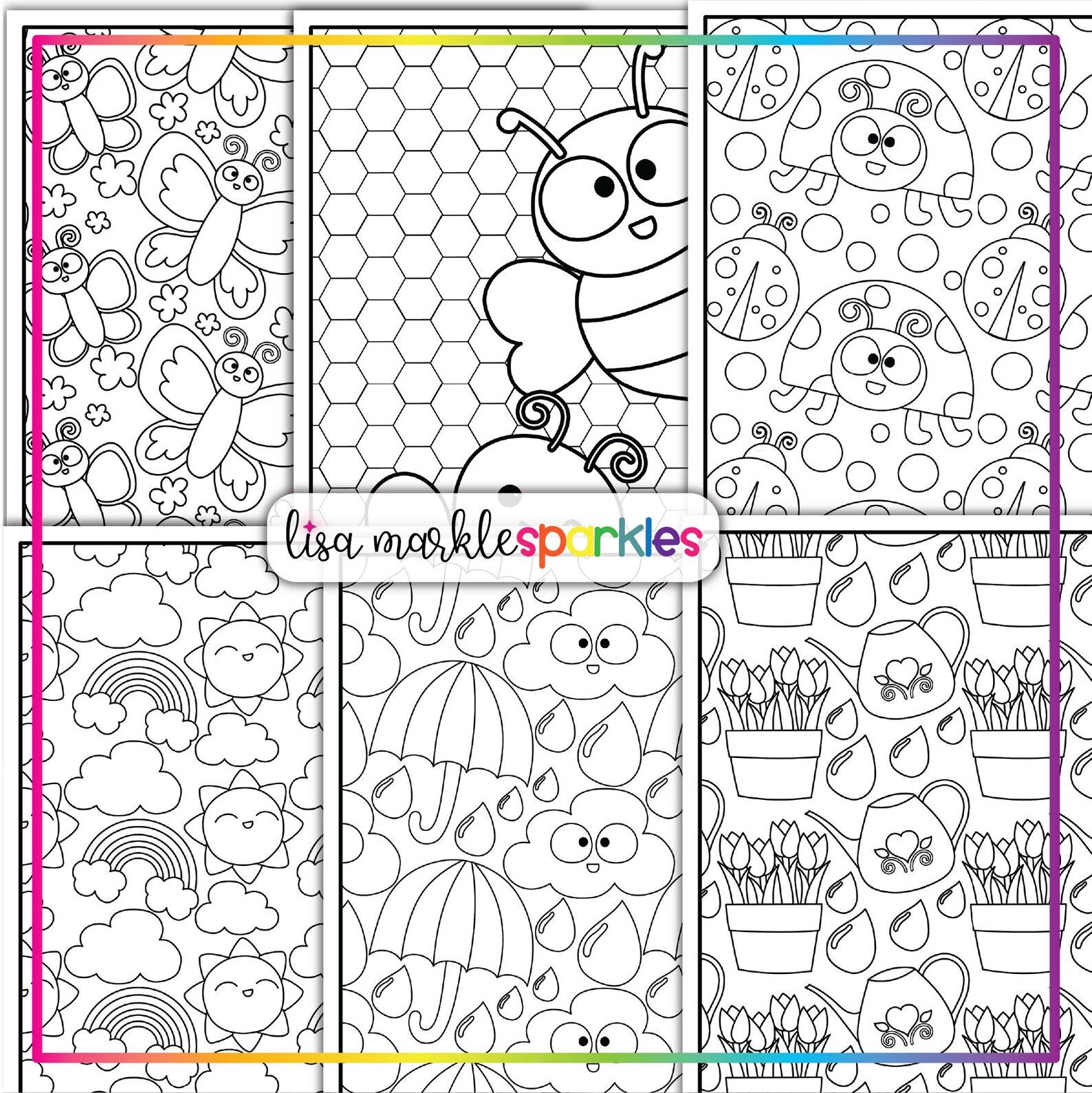 Spring Coloring Pages Sheets Printable PDF for Kids and Adults - Etsy