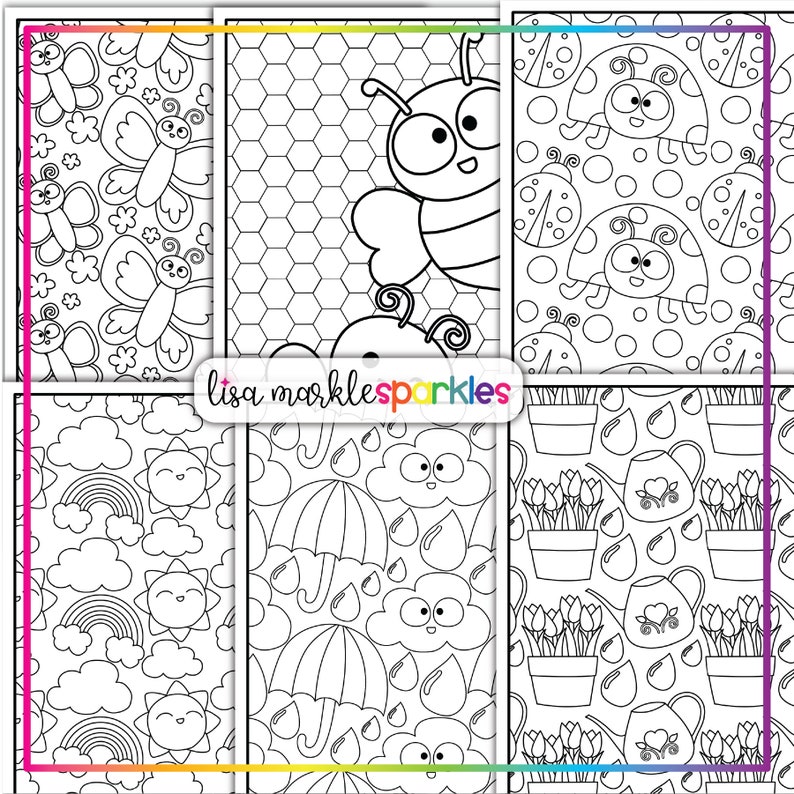 Spring Coloring Pages Sheets Printable PDF for Kids and Adults image 3