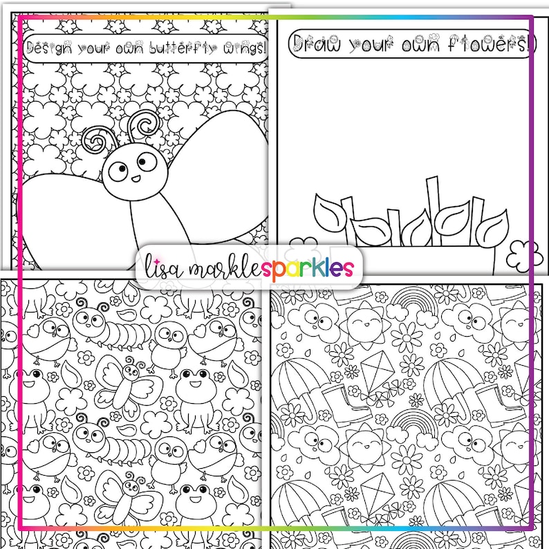 Spring Coloring Pages Sheets Printable PDF for Kids and Adults image 5
