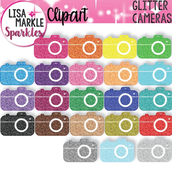 Camera Clipart, Camera Icon Clipart, Glitter Camera Clipart