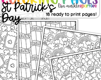 St Patrick's Day Coloring Pages Printable PDF, Saint Patrick's Day Coloring Sheets for Kids and Adults
