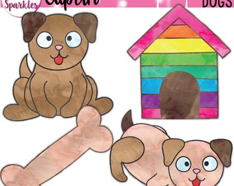 Hund Clipart, Haustier Clipart, Tier Clipart, Aquarell Clipart
