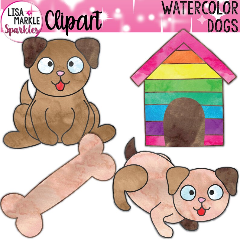 Dog Clipart, Pet Clipart, Animal Clipart, Watercolor Clipart - Etsy