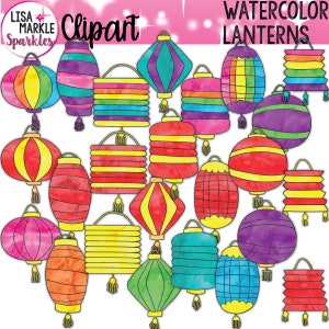 Watercolor Paper Lanterns Clipart Chinese Lanterns Download