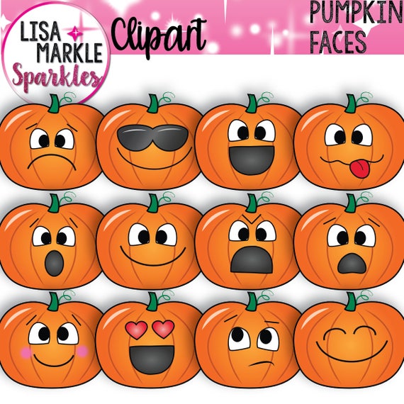 Emotions Clipart, Feelings Clipart, Pumpkin Clipart, Emoji Clipart, Fall Clipart