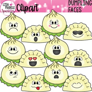 Imágenes prediseñadas de dumpling con caras de emoji