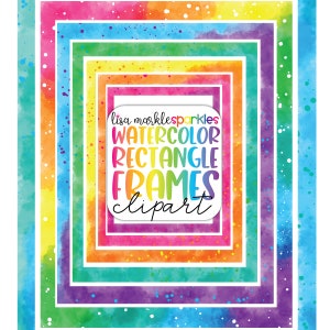 Aquarell Regenbogen Rechteck Rahmen Clipart PNG Bild Aquarell Spritzer dünner Rahmen Rahmen Clipart