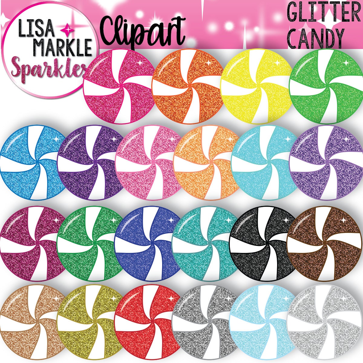 Rainbow Clipart Glitter Clipart Candy Clipart Mint Clipart Etsy