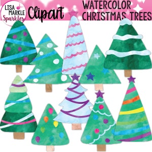 Akwarela Boże Narodzenie Clipart, Choinka Clipart, Akwarela Boże Narodzenie Drzewo, Akwarela Drzewo Clipart