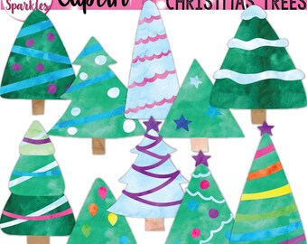 Imágenes Prediseñadas de Navidad de acuarela, imágenes prediseñadas de árbol de Navidad, árbol de Navidad de acuarela, imágenes prediseñadas de árbol de acuarela