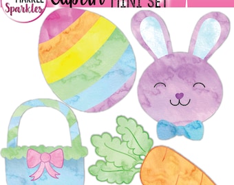 Pasen-clipart, aquarel-clipart, clipart konijn, paasei-clipart, lente-clipart