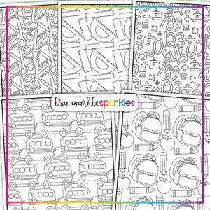 First Day of Back to School Supplies Coloring Pages Sheets Printable ...