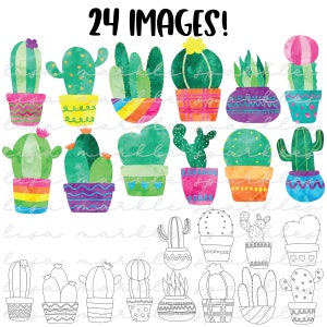 Watercolor Cactus Clipart Tropical Succulent Plants House Plant Greenery Cacti Cactus PNG Image image 4