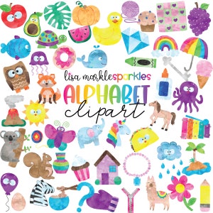 Clipart de alfabeto, alfabeto digital, clipart de letras, imagens de alfabeto, gráficos de alfabeto, aquarela de alfabeto, clipart de aquarela