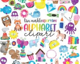 Alphabet Clipart, Digital Alphabet, Letters Clipart, Alphabet Images, Alphabet Graphics, Alphabet Watercolor, Watercolor Clipart