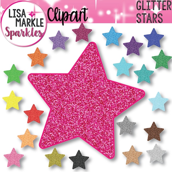 Star Clipart, Glitter Stars Clipart