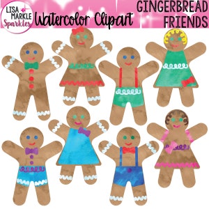 Clipart z piernika, Clipart z piernika, Clipart z akwarelą, Uroczy piernik, Clipart z ciasteczkami, Clipart świąteczny, Clipart bożonarodzeniowy
