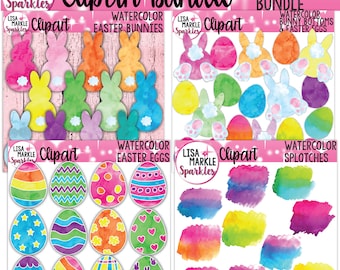 Osterei Clipart, Osterhase Clipart, Aquarell Clipart, Oster Clipart Bundle