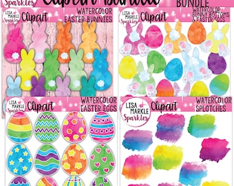 Osterei Clipart, Osterhase Clipart, Aquarell Clipart, Ostern Clipart Bundle