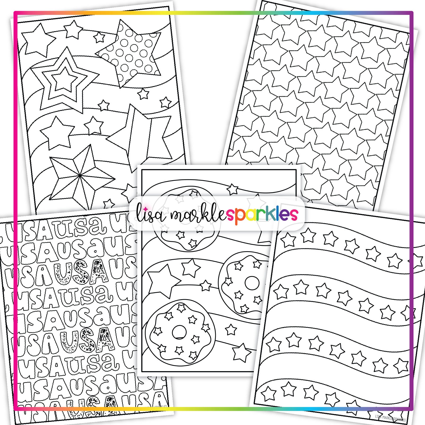 Patriotic 4th Fourth of July Coloring Pages Printable PDF Coloring ...