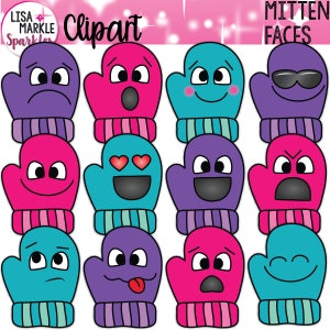 Clipart mitaine, clipart Emoji, clipart hiver