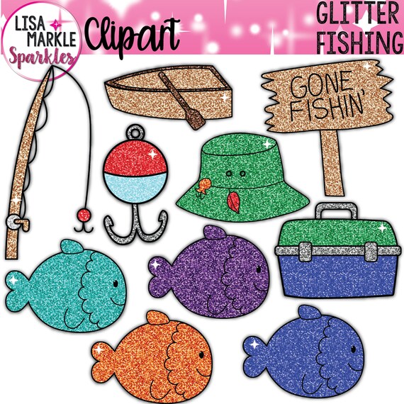 Glitter Clipart Fishing Clipart Father's Day Clipart Dad Clipart Fish  Graphics Boat Clipart Summer Clipart Fishing Illustrations -  Canada