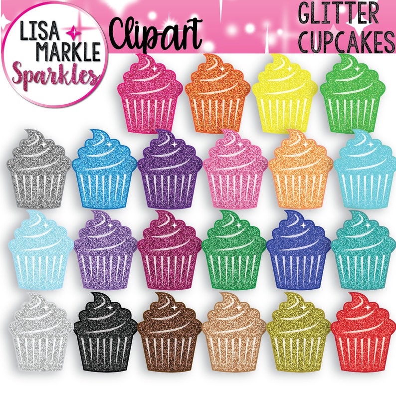 Cupcake Clipart Glitter Rainbow Cupcake Clipart Glitter Rainbow