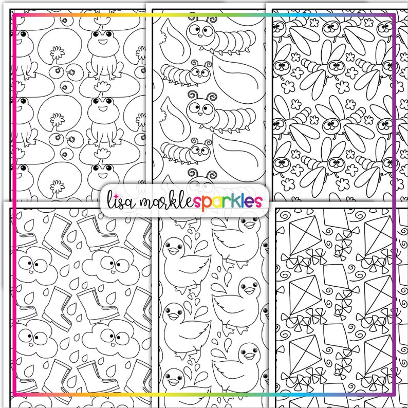 Spring Coloring Pages Sheets Printable PDF for Kids and Adults image 4