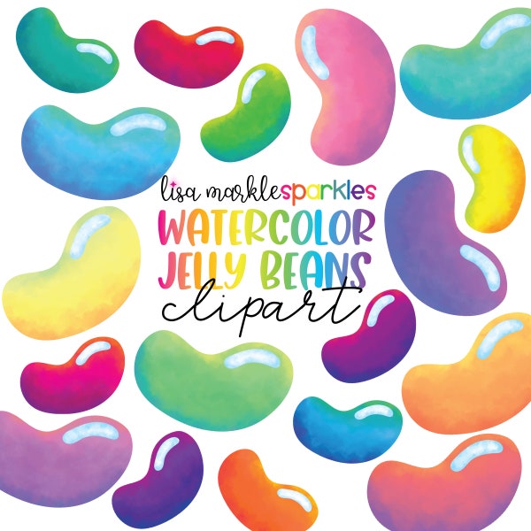 Watercolor Easter Jelly Bean Candy Clipart Spring Clipart - Easter Clipart