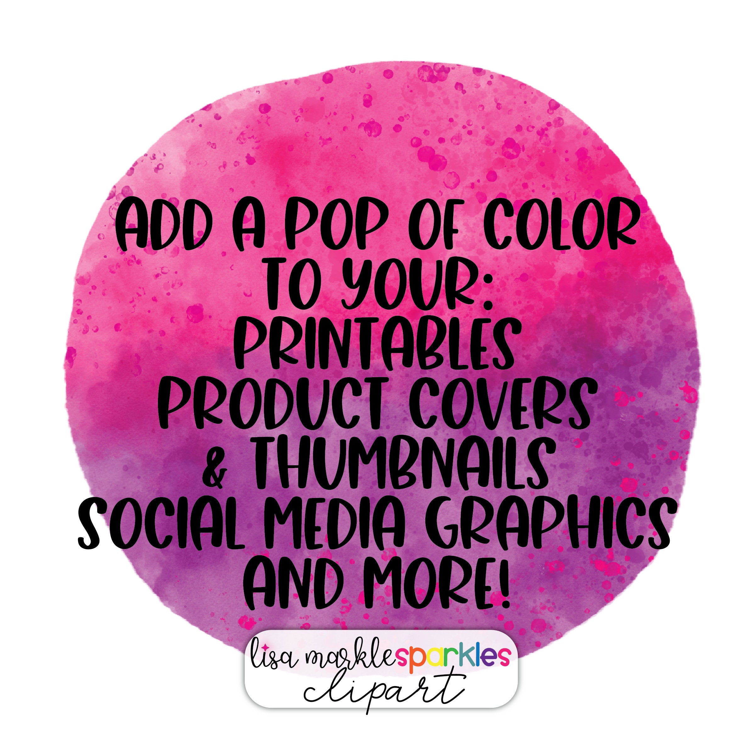 Watercolor Circle Splotches Clipart Rainbow Watercolor Washes Splashes ...