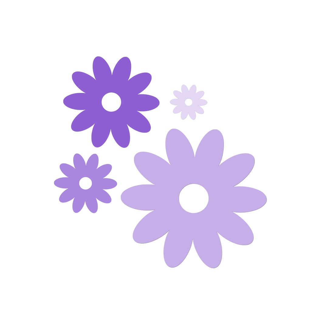 Flower Die Cuts 24pc Set Choose Your Size & Color Etsy