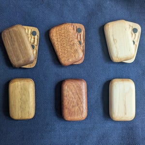 Hand-Carved Wooden Fidget Pebbles - Magnetic Slider Toy - Smooth Walnut Desk/Pocket Fidget Gift EDC