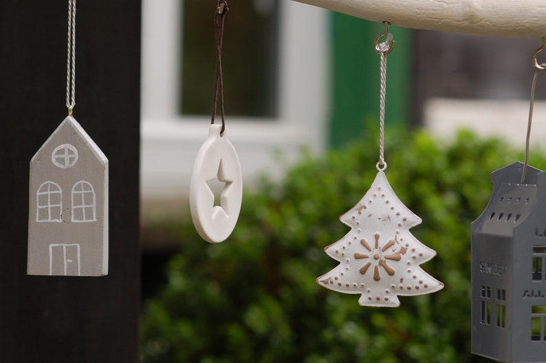 Weihnachtsdeko Fenster DekoAst dekoriert in natur/weiß Etsy