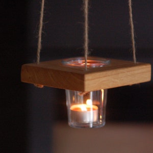 Lantern with glass to hang oak gift souvenir