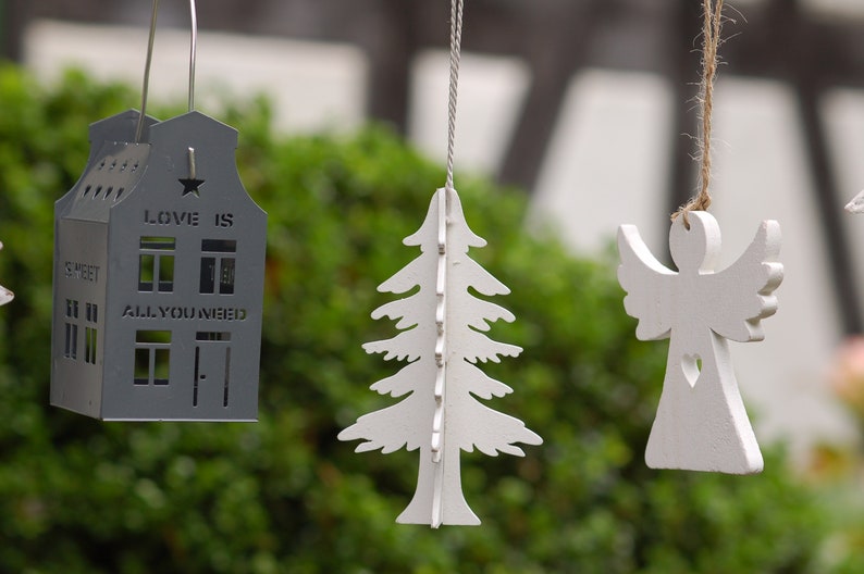 Weihnachtsdeko Fenster DekoAst dekoriert in natur/weiß Etsy
