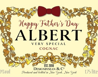 Benutzerdefinierte Cognac Likör Label - glücklich Vatertag, Ereignis, Gelegenheit Abschluss Herzlichen Glückwunsch Geburtstage Aktionen schmutzige dreißig einundzwanzig 21