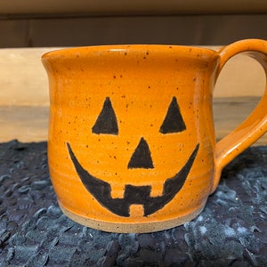 Jack o lantern pottery mug