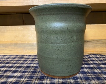 Slate green pottery utensil holder