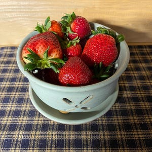 Icy Turquoise pottery berry bowl